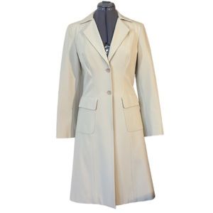 Teenflo Light Beige Single Breasted Knee Length Coat Size 6